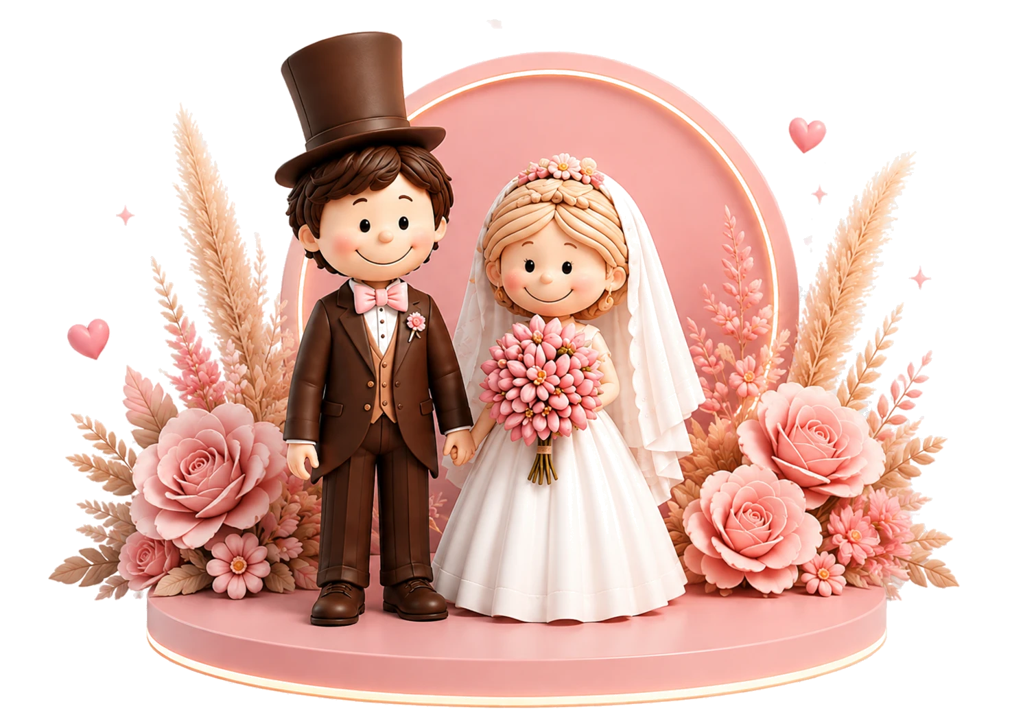 Ilustración de una pareja de novios celebrando la fiesta de su matrimonio en Bogotá