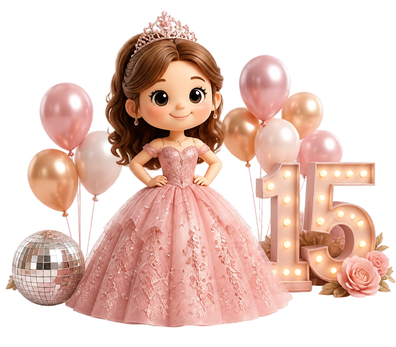 Ilustración de quinceañera, plan de 15 años Cocoa Eventos