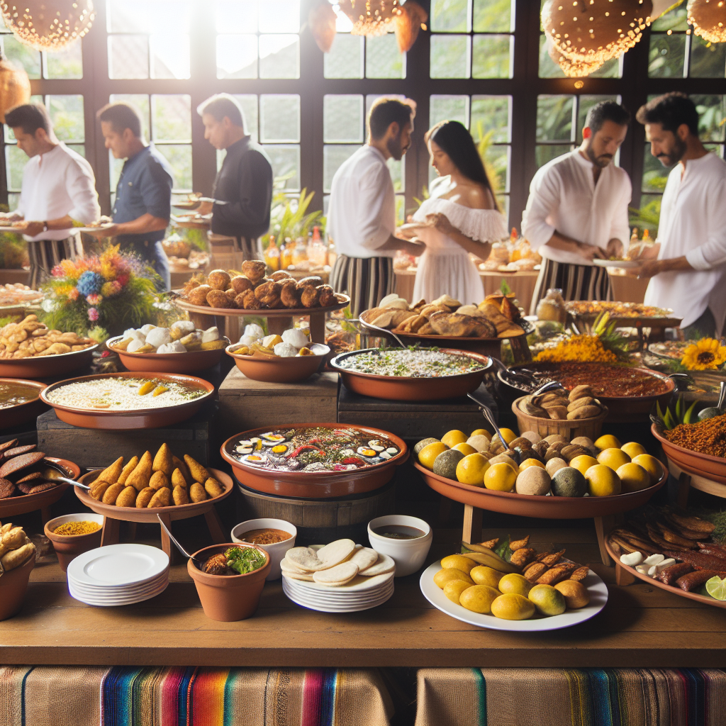¿Cuáles son las comidas típicas colombianas ideales para un buffet de eventos en Bogotá?